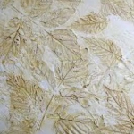 Отпечатки листьев на декоративной штукатурке